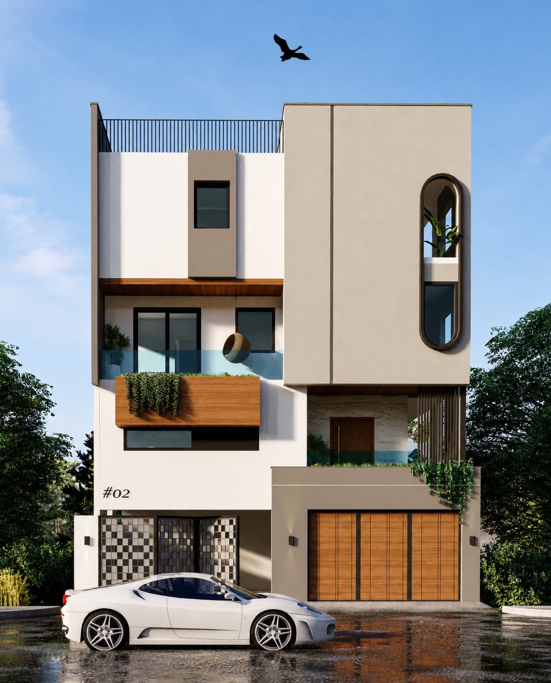 Residence exterior, design option one